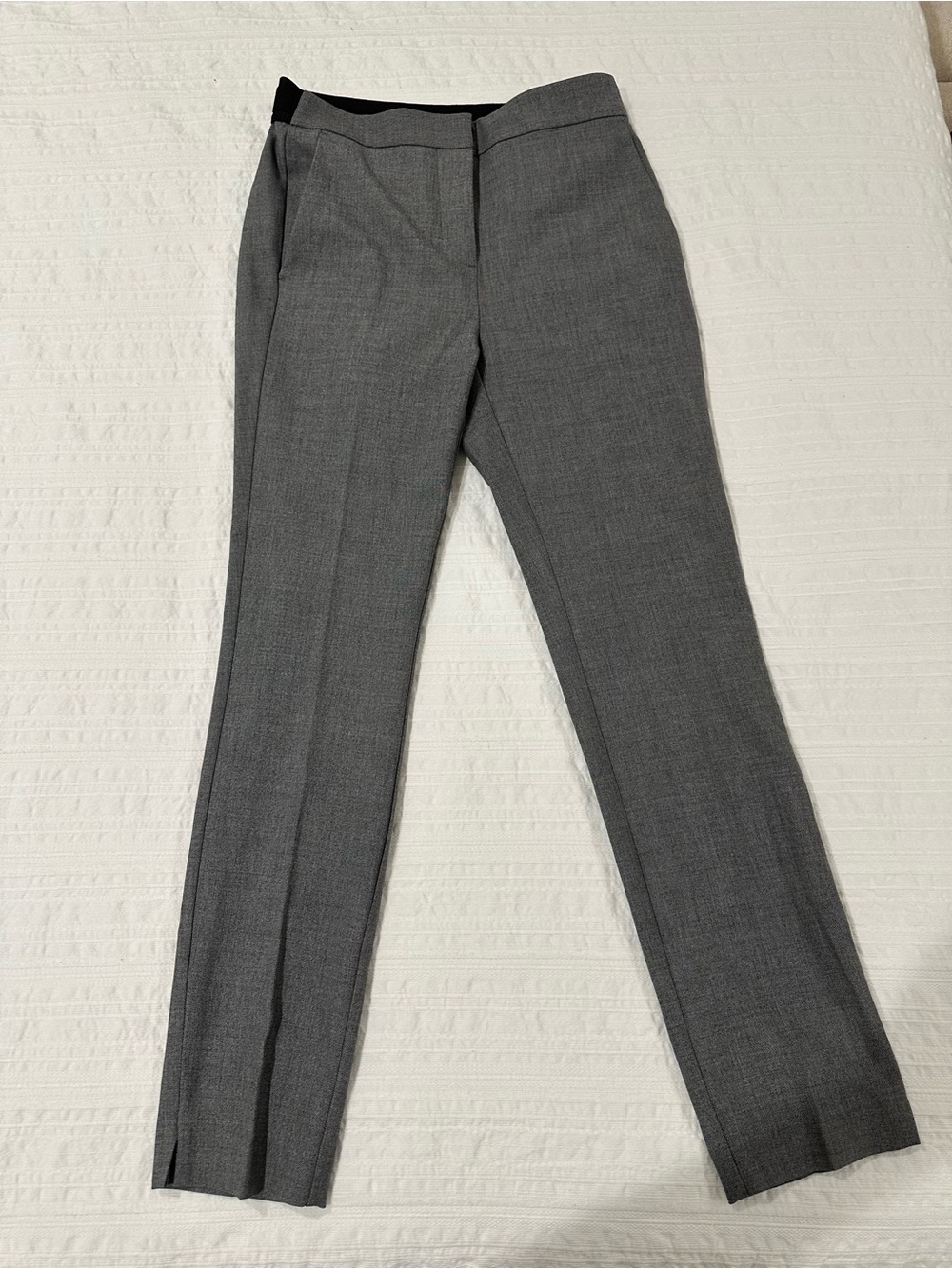 Zara Charcoal Gray Slim Tailored Trousers
